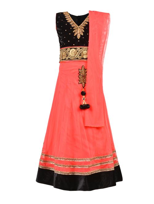 pink net lehnga choli - 14882962 - Very Small Image - 1