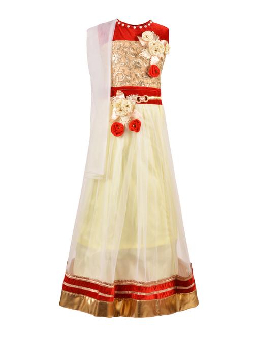 red silk blend lehnga choli - 14882968 - Very Small Image - 1