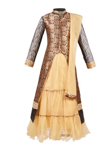 beige satin lehnga choli - 14882969 - Very Small Image - 1