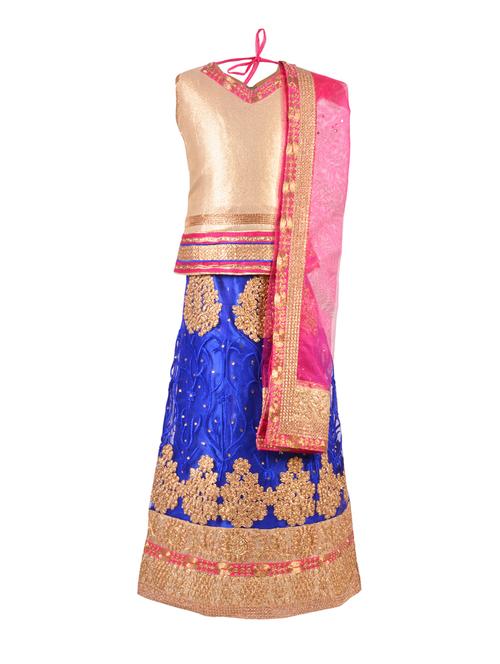 blue net lehnga choli - 14882970 - Standard Image - 1