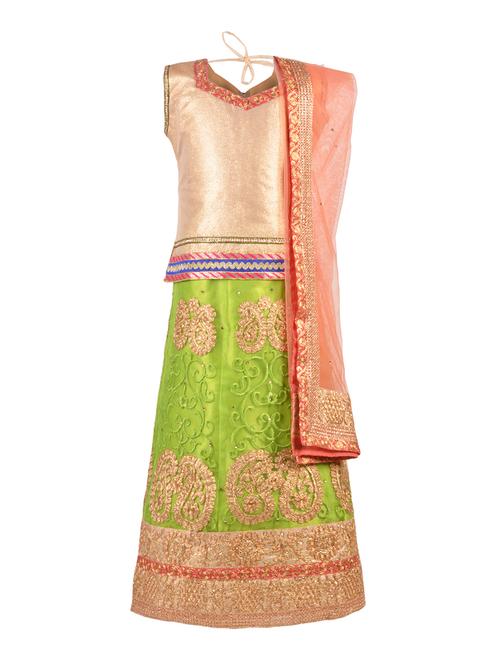green net lehnga choli - 14882975 - Very Small Image - 1
