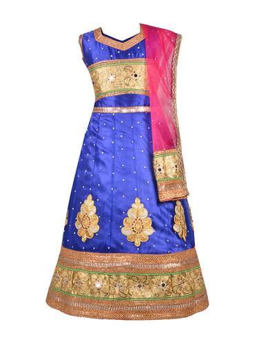 blue net lehnga choli - 14882981 - Very Small Image - 1