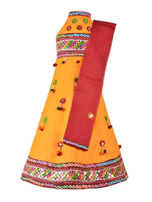 yellow cotton lehnga choli - 14882990 - Very Small Image - 1
