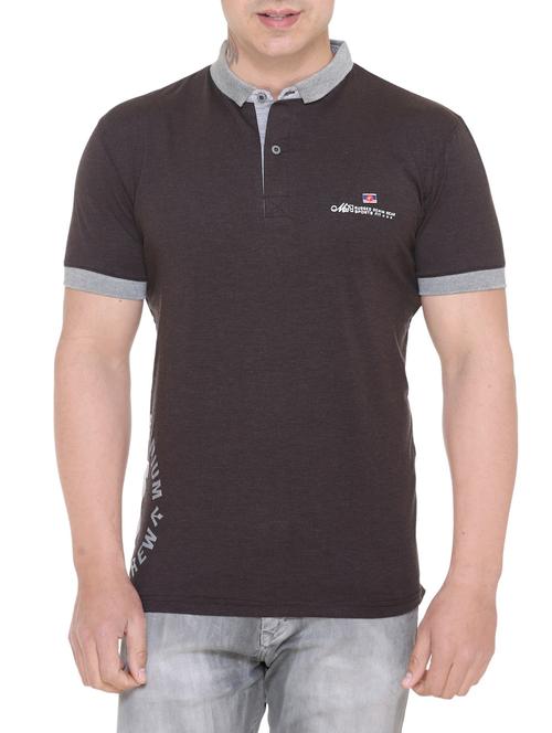 black cotton polo t-shirt - 14883548 - Standard Image - 1