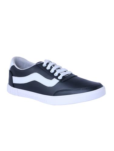 black leatherette lace up sneaker - 14883961 - Very Small Image - 1
