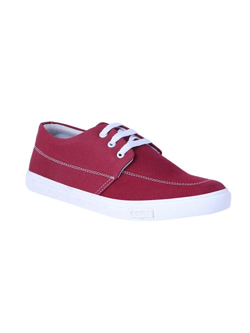 red Canvas lace up sneaker - 14883973 - Very Small Image - 1