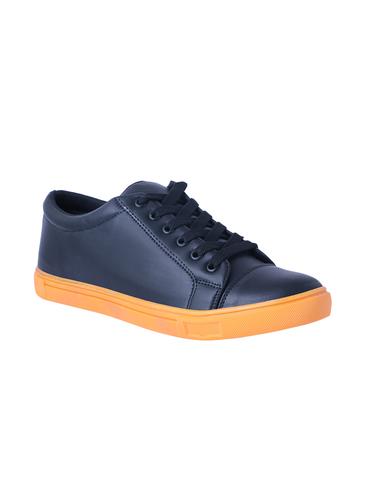 black leatherette lace up sneaker - 14883981 - Very Small Image - 1