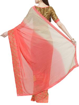 multi colored chiffon printed saree with blouse - 14884198 - Standard Image - 2
