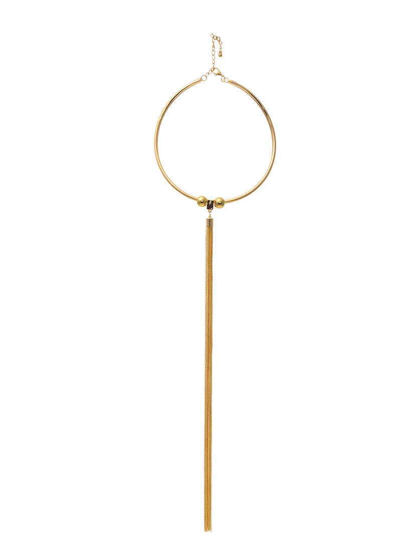 gold tone short necklace - 14884474 - Zoom Image - 1