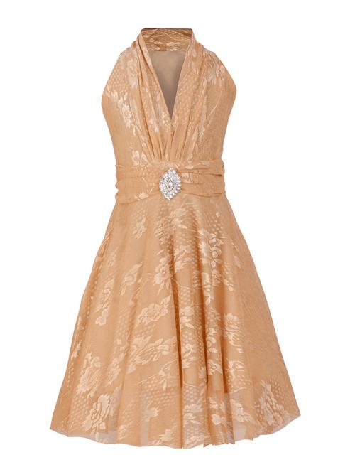 beige net frock - 14884673 - Standard Image - 1