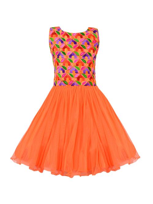orange net frock - 14884683 - Standard Image - 1