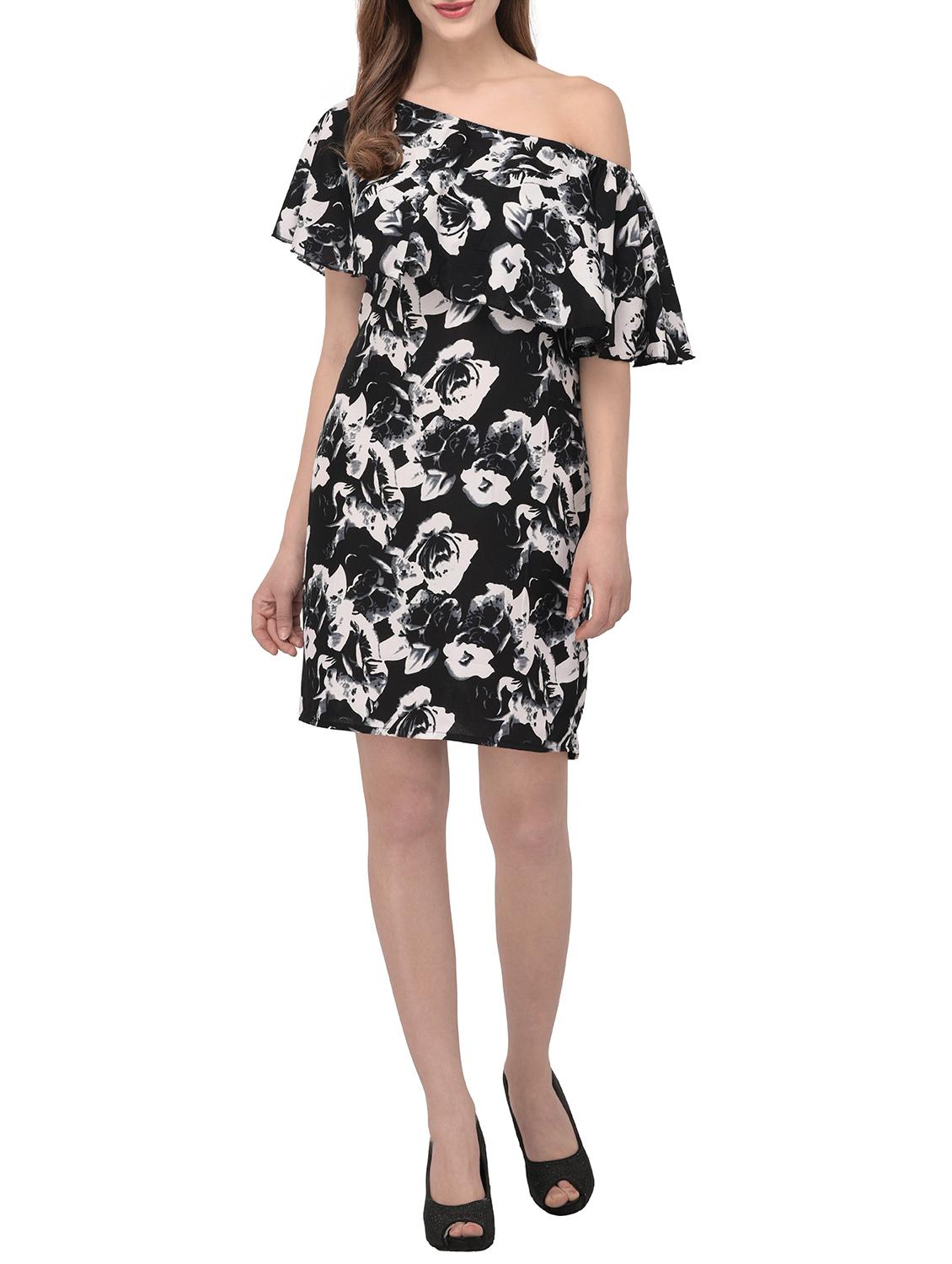 black printed layered dress - 14884739 - Zoom Image - 1