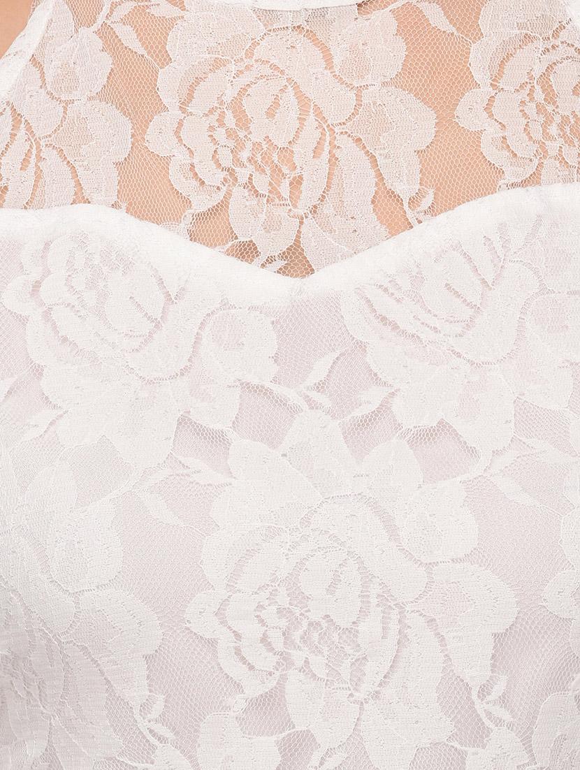 halter neck floral lace flared dress - 14884746 - Zoom Image - 5