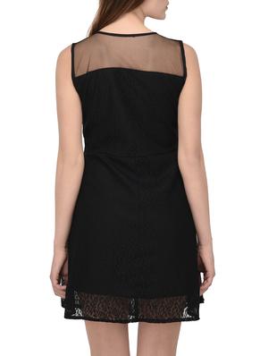 black solid a-line dress - 14884747 - Standard Image - 4