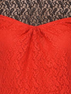 red cold shoulder top - 14884752 - Standard Image - 4