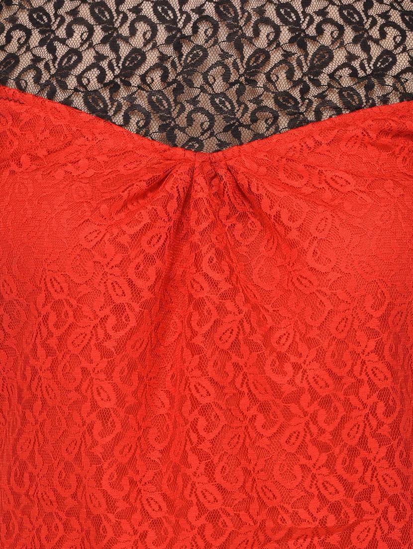 red cold shoulder top - 14884752 - Zoom Image - 4