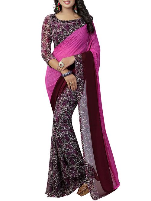 multi georgette printed saree with blouse - 14884785 - Standard Image - 1