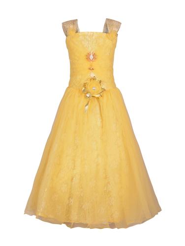 yellow net party gown - 14885052 - Very Small Image - 1