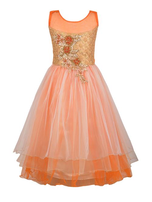 orange net party gown - 14885060 - Very Small Image - 1