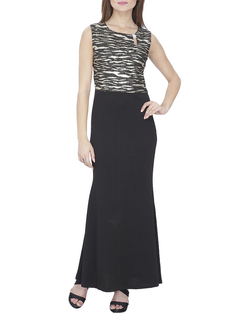 black printed maxi dress - 14885159 - Zoom Image - 1