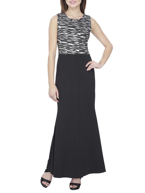 black viscose maxi dress - 14885164 - Very Small Image - 1