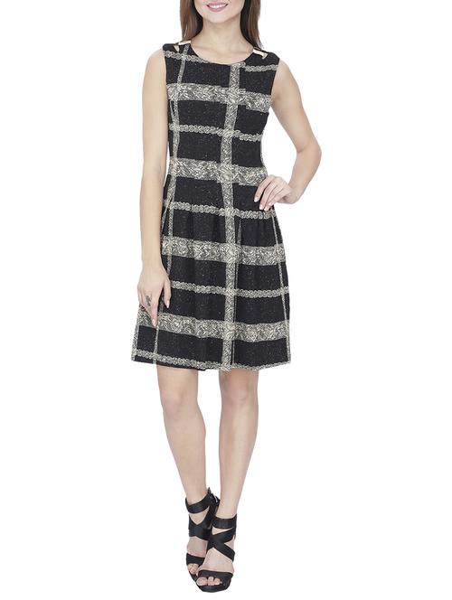 black viscose a-line dress - 14885171 - Very Small Image - 1