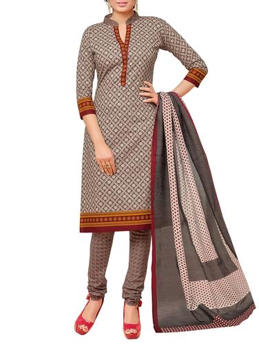 brown cotton churidaar suits unstitched suit - 14885437 - Very Small Image - 1