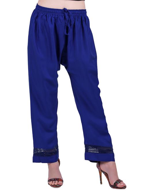 blue viscose straight palazzo - 14886013 - Standard Image - 1