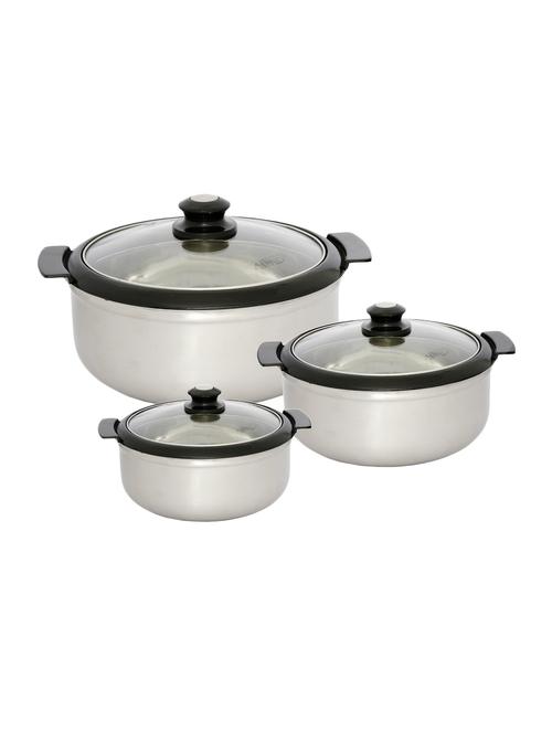 Florence Set (L) of 3 Casserole (1200+1500+2100) Black - 14886031 - Very Small Image - 1