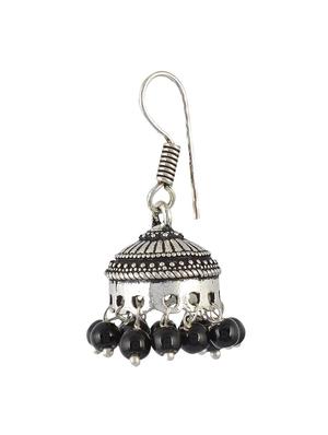 black metal jhumka earrings - 14886534 - Standard Image - 2