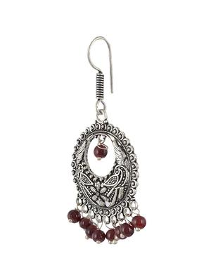 silver metal chandballi earrings - 14886583 - Standard Image - 2