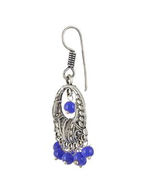 blue metal chandballi earrings - 14886586 - Standard Image - 2