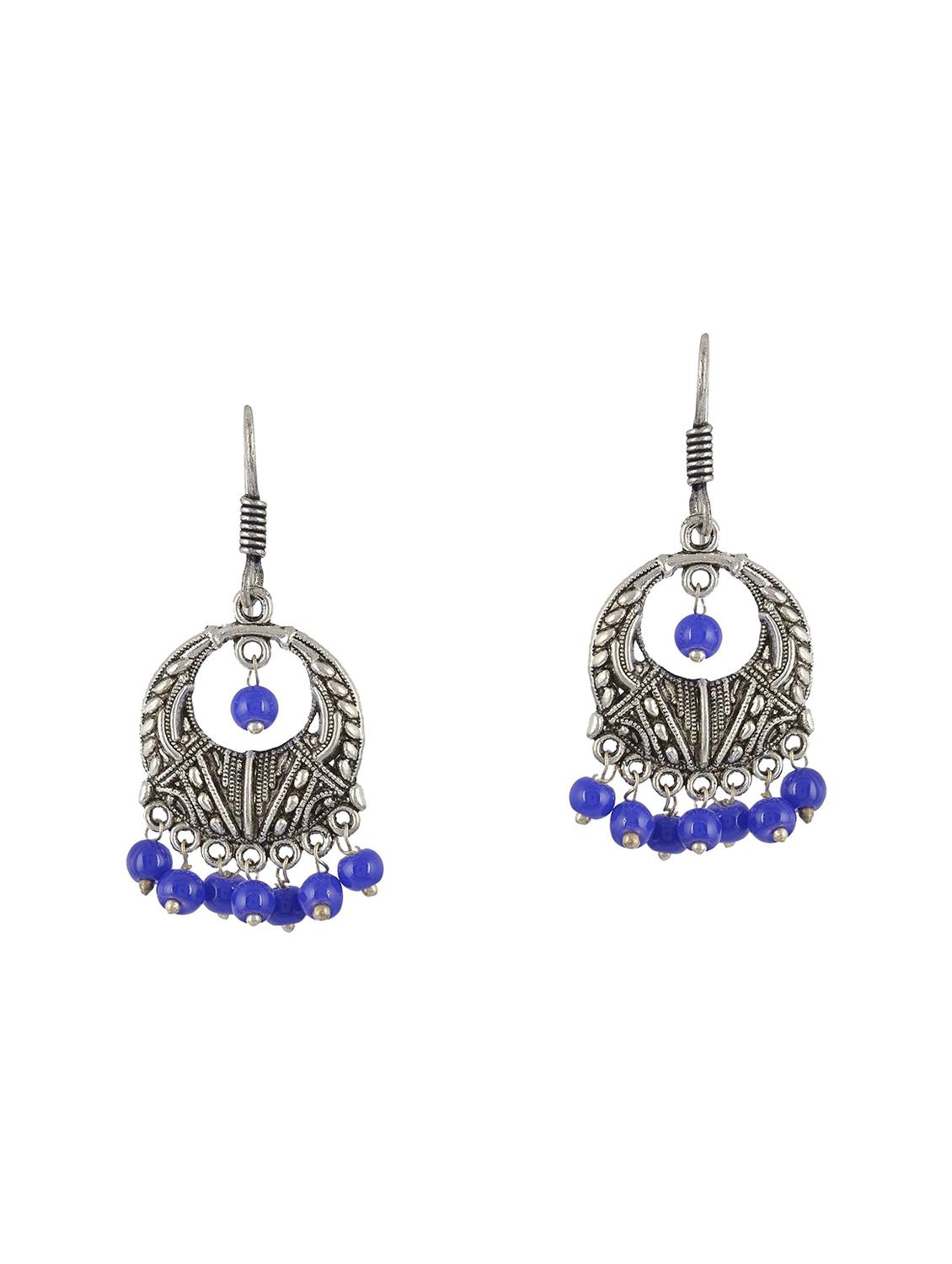 blue metal chandballi earrings - 14886586 - Zoom Image - 1