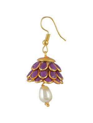 purple metal jhumka earrings - 14886597 - Standard Image - 2