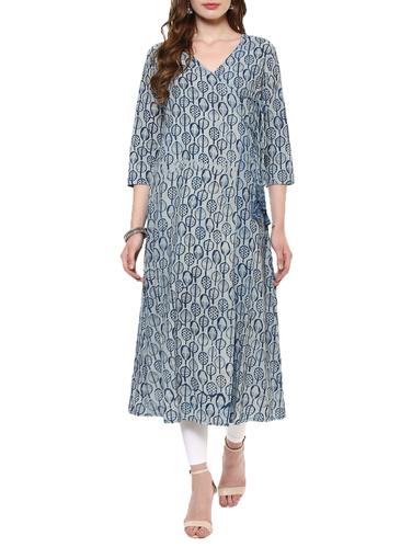 blue cotton kurta - 14886608 - Very Small Image - 1