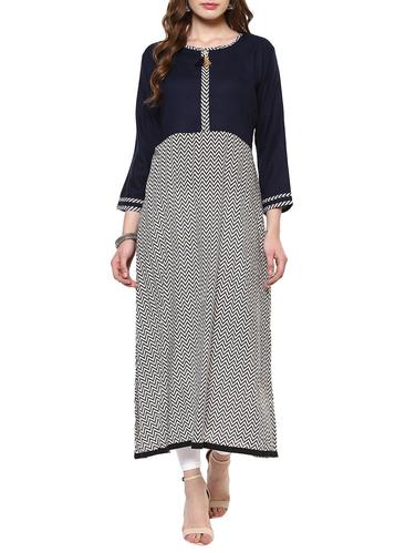 multi cotton flared kurta - 14886624 - Very Small Image - 1