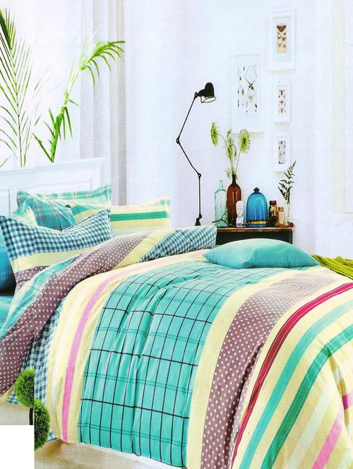3D PolyCotton Double Bed Sheet with 2 Pillow Covers - 14886710 - Standard Image - 1