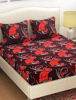 PolyCotton Double Bedsheet with 2 Pillow Covers - 14886727 - Standard Image - 1