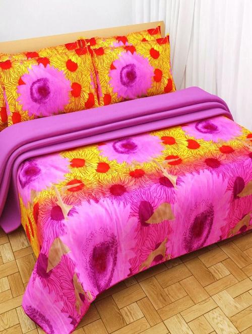 3D Printed Double Bedsheet with 2 Pillow Covers - 14886733 - Standard Image - 1