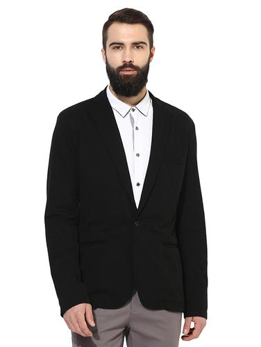 black cotton casual blazer - 14886752 - Very Small Image - 1