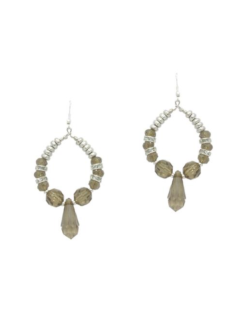 beige plastic drop earring - 14886944 - Standard Image - 1
