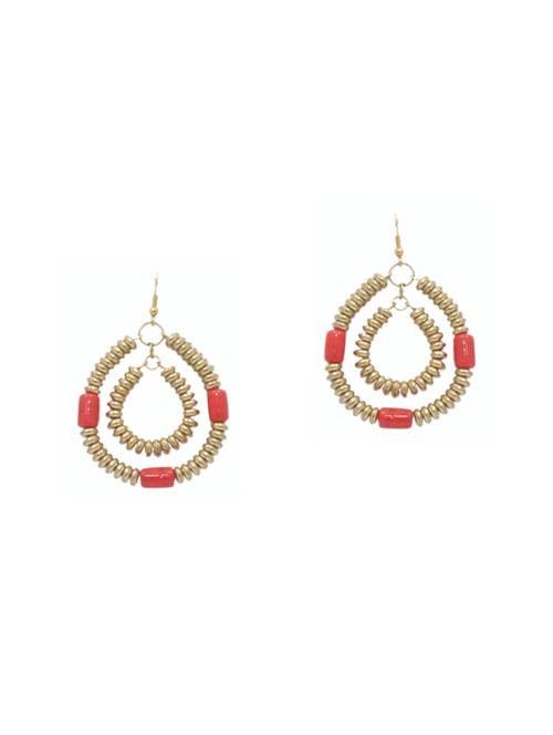 gold plastic drop earring - 14886954 - Standard Image - 1