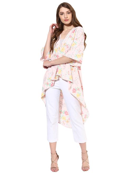 pink crepe asymmetric shrug - 14886965 - Standard Image - 1