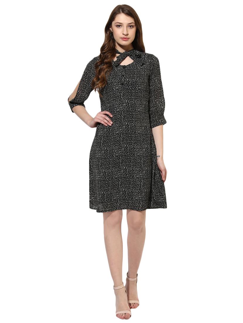 black georgette a-line dress - 14886968 - Zoom Image - 1