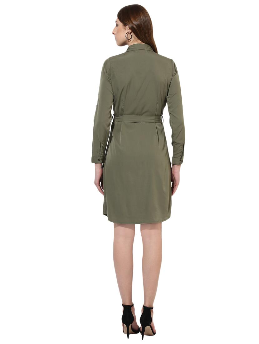 belted patch pocket detail shirt dress - 14886973 - Zoom Image - 3