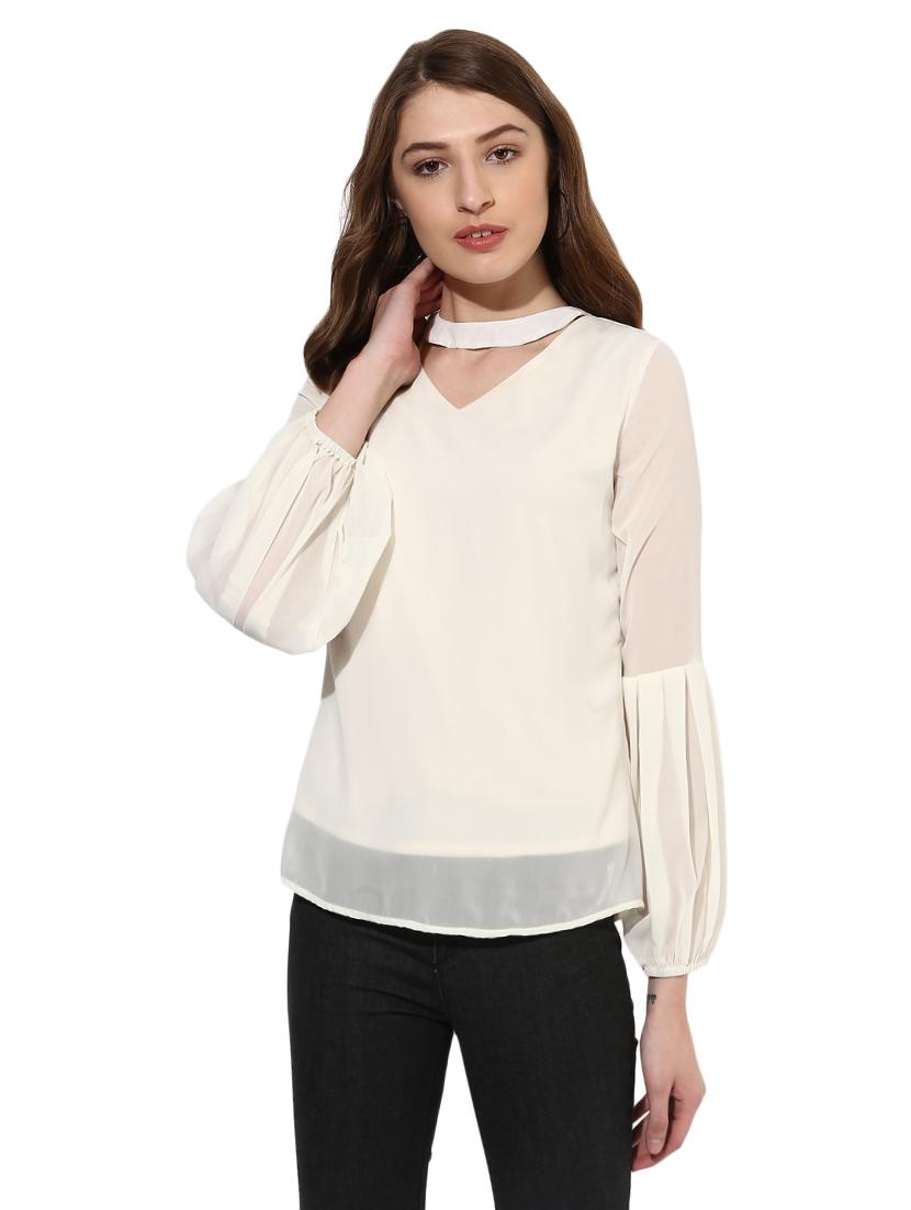choker neck lantern sleeved top - 14886979 - Zoom Image - 1