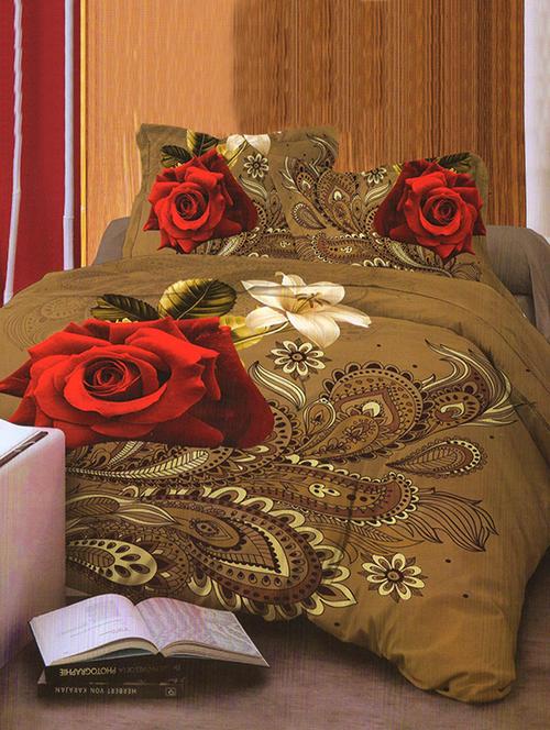 Cotton King size Double Bed Sheet With 2 Pillow Covers - 14887086 - Very Small Image - 1