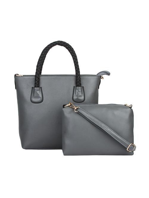 grey leatherette handbag - 14887115 - Standard Image - 1