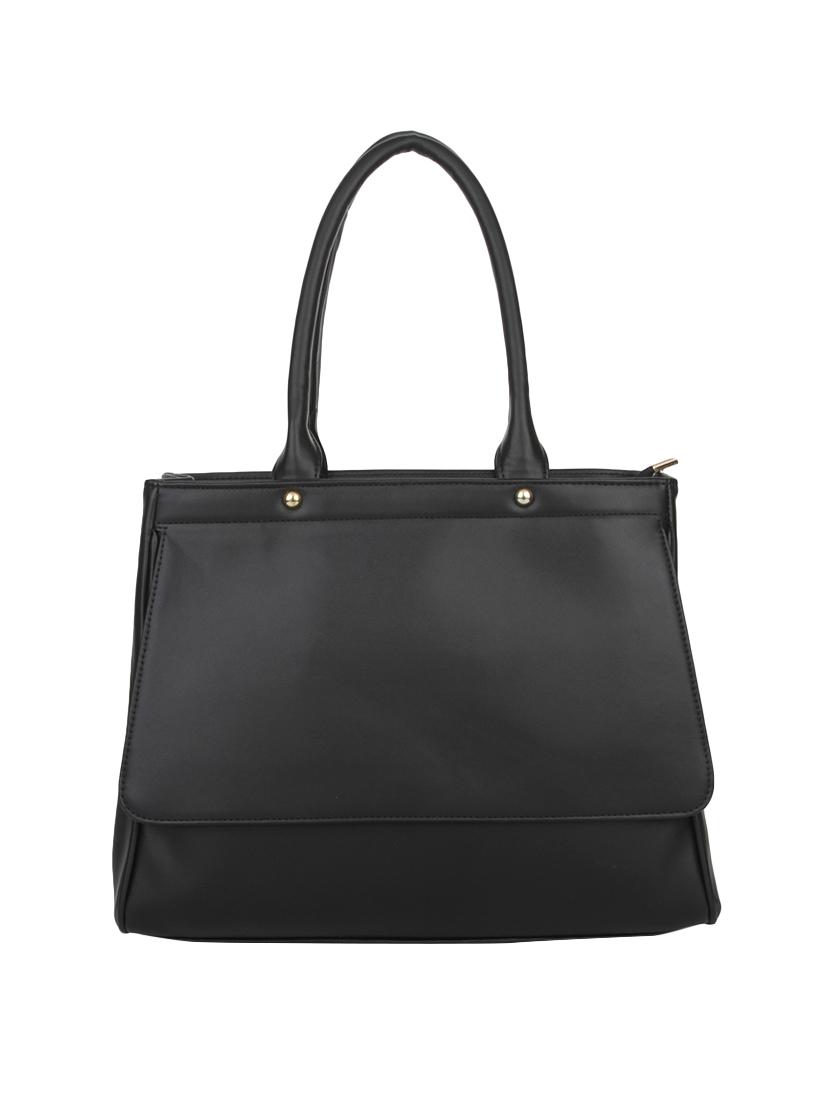 black leatherette regular handbag - 14887116 - Zoom Image - 1
