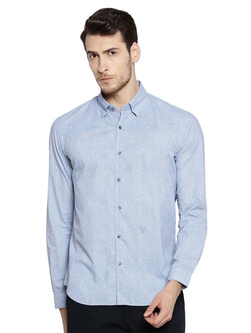 light blue cotton casual shirt - 14887163 - Very Small Image - 1